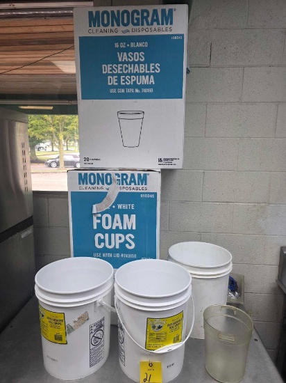 Buckets, Foam Cups