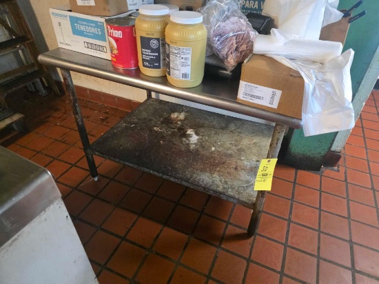 Stainless steel Table 36" x 48" x 33" not Including Contents