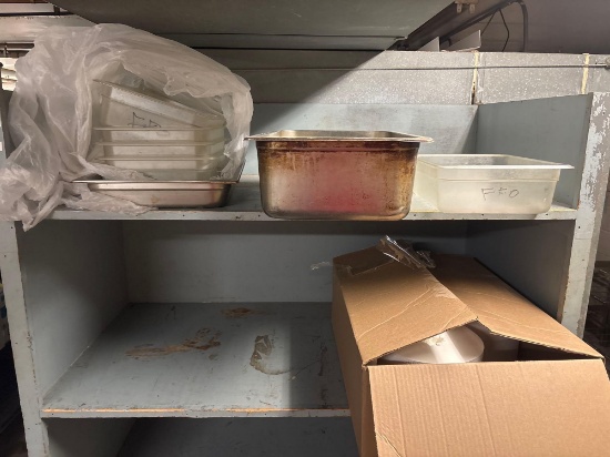 4 rolls of paper towels, chaffing pans and plastic inserts