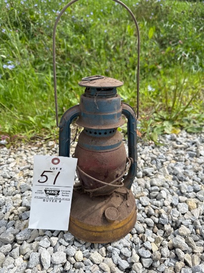 Wizard Barn lantern with red shade