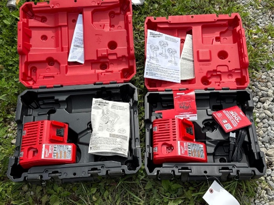 Milwaukee M12 and M18 battery chargers with case