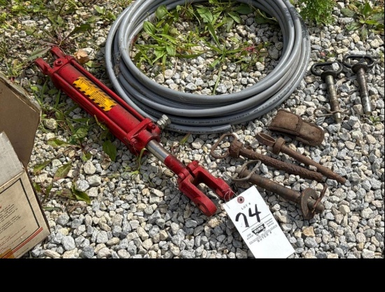 Hydraulic cylinder - plastic pipe and implement pins