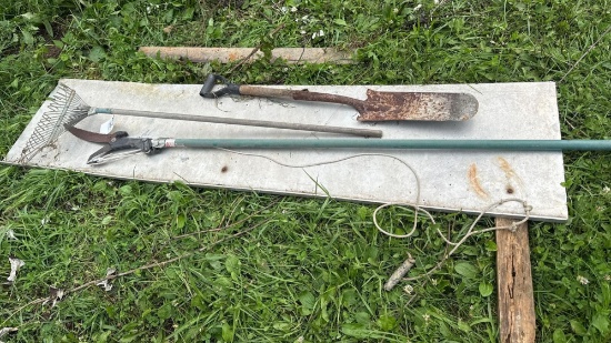 Tree trimmer - rake - shovel - alum sheet