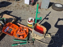 Rope, greenlee tools, ridgid pipe vise, paslode nailer