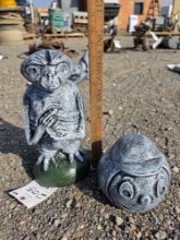 Concrete E.T. and brutus Statues