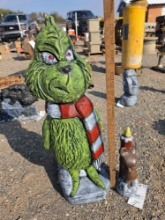 Grinch and Reindeer statues