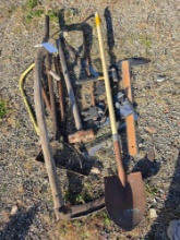 Sythe, sledge, tools