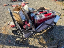 Wagon, circular saw, craftsman organizers