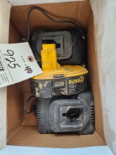 DeWalt battery and 2 chargers