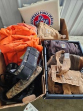 3 boxes hunting clothes/gear