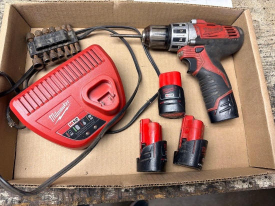 Milwaukee M12 Drill with Batteries and Charger