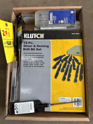 Assortment of Drill bit sets - Silver and Deming bits, Masonry bits, and sawzall blades