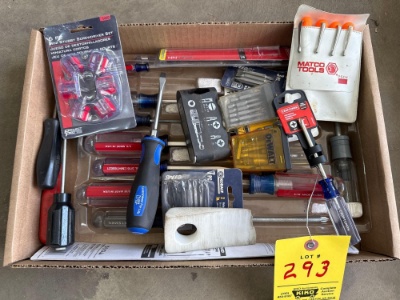 Assortment of screwdrivers and driver bits