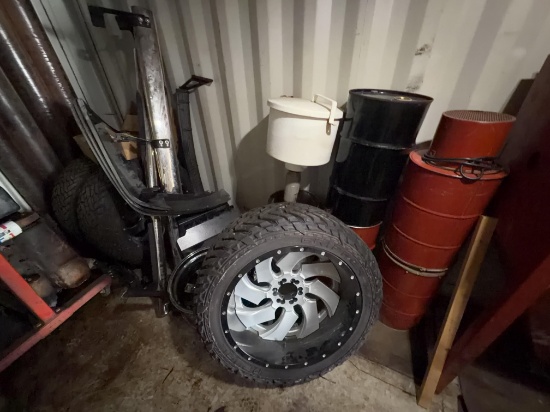 3 tires and rims - bumper - parts pieces