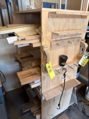 wood cart with assorted lumber