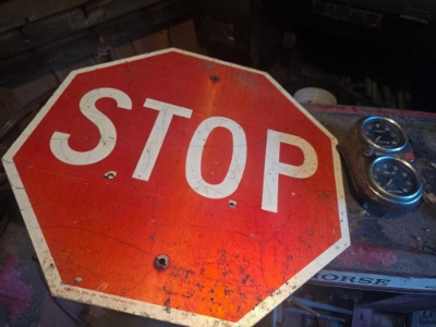 Motorcycle Speedo, Stop Sign