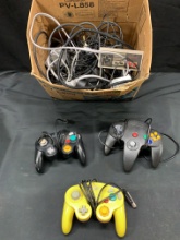 Box Video Game Controllers Cords Plugs
