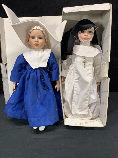 2 Kingstate Nun Dolls 1 Box look unplayed with, close 12 inches