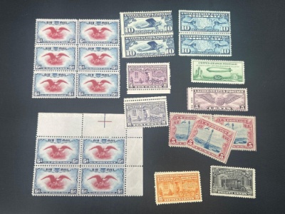 US postage stamps, Air Mail, etc