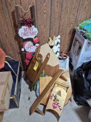 Pile of Assorted Wooden Decorative Items