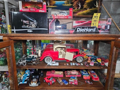 Contents of Cabinet Top 3 Shelves - RC Cars, Small Toy Cars, & Car Models