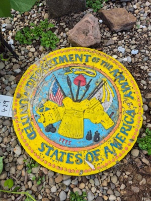 Concrete Seal of the US Army Statuette