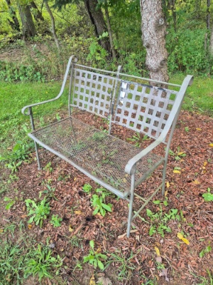 Metal Outdoor Bench & Garden Decor