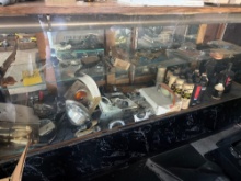 Motorcycle Parts, Oil and Lubricants in Display Case