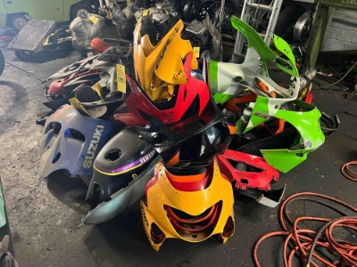 Large Assortment of Motorcycle Plastic Coverings