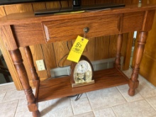 Reproduction Oak Stand with clock