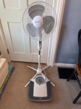 fan and bathroom scale