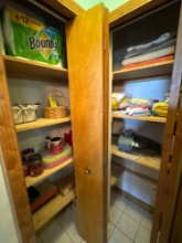 contents of bathroom and closet