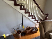 floor lamp and baskets - grabbers