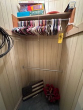 Games, hangers, decor, and closet