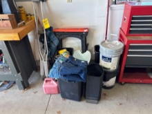 sawhorses, crutches, collapsible chair, gas can, two pair, bib, overalls, small waist, hands, Making