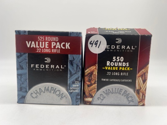 Federal Ammo 22 cal., 550 & 525 per box, bid x 2