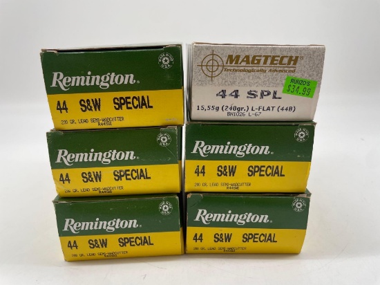 Assorted Ammo 44 Sp., 50 per box, bid x 5, plus 25 rds.