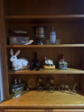 Assorted Glassware, Wine Holders, Music Boxes,