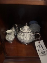 Contents of lower china cupboard.