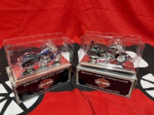 (2) Harley-Davidson 1/18 scale die cast motorcycles