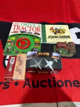 matchbox Elvis Presley jets, books, watch, ERTL toy set, decor