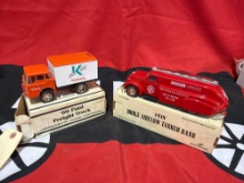 1966 Kubota truck bank and 1939 Doge airflow tanker bank