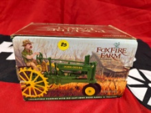FoxFire farm Red #5 collectible figurine with die cast John Deere Model A tractor