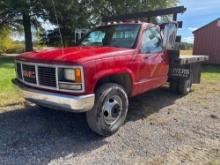 1990 GMC Sierra SL Flat Bed Truck, Manual Trans., RWD, Shows 123,301 Miles