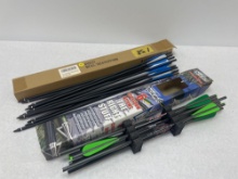 (12) Elong 22inch Half Moon Nock Bolts and (6) 20inch Excalibur FireBolt Easton Carbon Bolts.