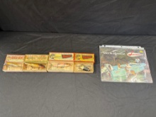 4 Vintage fishing lures and a Larsons Boat Magazine