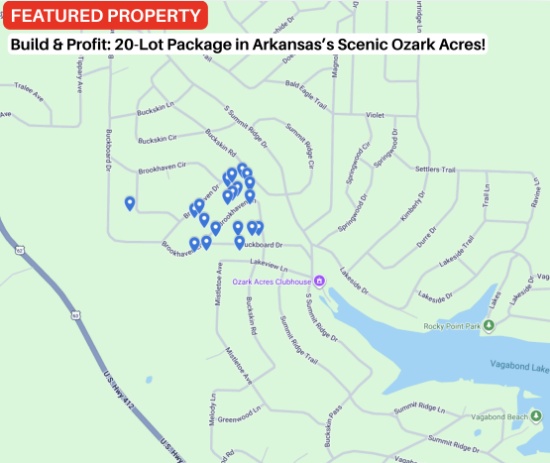 Build & Profit: 20-Lot Package in Arkansas's Scenic Ozark Acres!