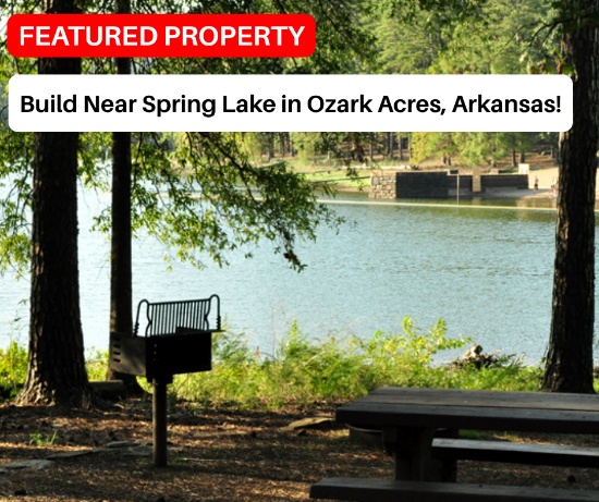 Build Near Spring Lake in Ozark Acres, Arkansas!