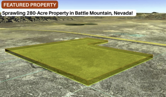 Sprawling 280-Acre Property in Battle Mountain, Nevada! BIDDING IS PER ACRE!