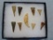 Frame of Eight Ft. Ancient Points & Drilled Bear
